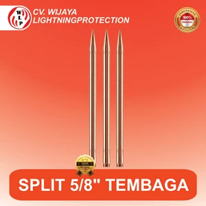 Air Terminal Splitzen Full Copper Diameter 5/8" Panjang 600 mm Splitsen 5/8" Tombak Penangkal Petir 5/8" Penangkal Petir Konvensional 5/8" Full Copper