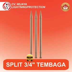 Air Terminal Splitzen Full Copper Diameter 3/4" Panjang 300 mm Splitsen 3/4" Tombak Penangkal Petir 3/4" Penangkal Petir Konvensional 3/4" Full Copper