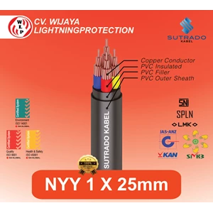 Kabel Power NYY 1 x 25 mm Sutrado Kabel Listrik NYY Tembaga Inti Tunggal Isolasi PVC Kabel Tahan Air kabel Outdoor