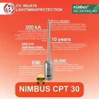 Penangkal Petir Nimbus CPT 30 Radius 70 Meter Air Terminal ESE Made In spanyol