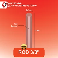 Grounding Stick Rod Import Full Tembaga Ukuran 8.5 mm x 3 m - 3/8 Inch - Sutrado