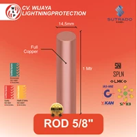 Grounding Stick Rod Import Full Tembaga Ukuran 14.5 mm x 1 m - 5/8 Inch - Sutrado
